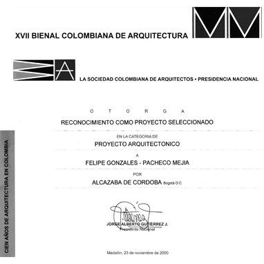 XVII Bienal Colombiana de Arquitectura. Proyecto Seleccionado, 