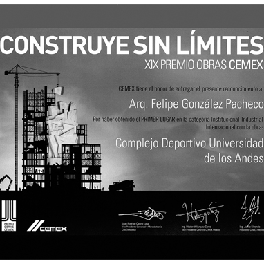 XIX Premio Obras Cemex PRIMER LUGAR Categoria Institucional/Industrial internacional